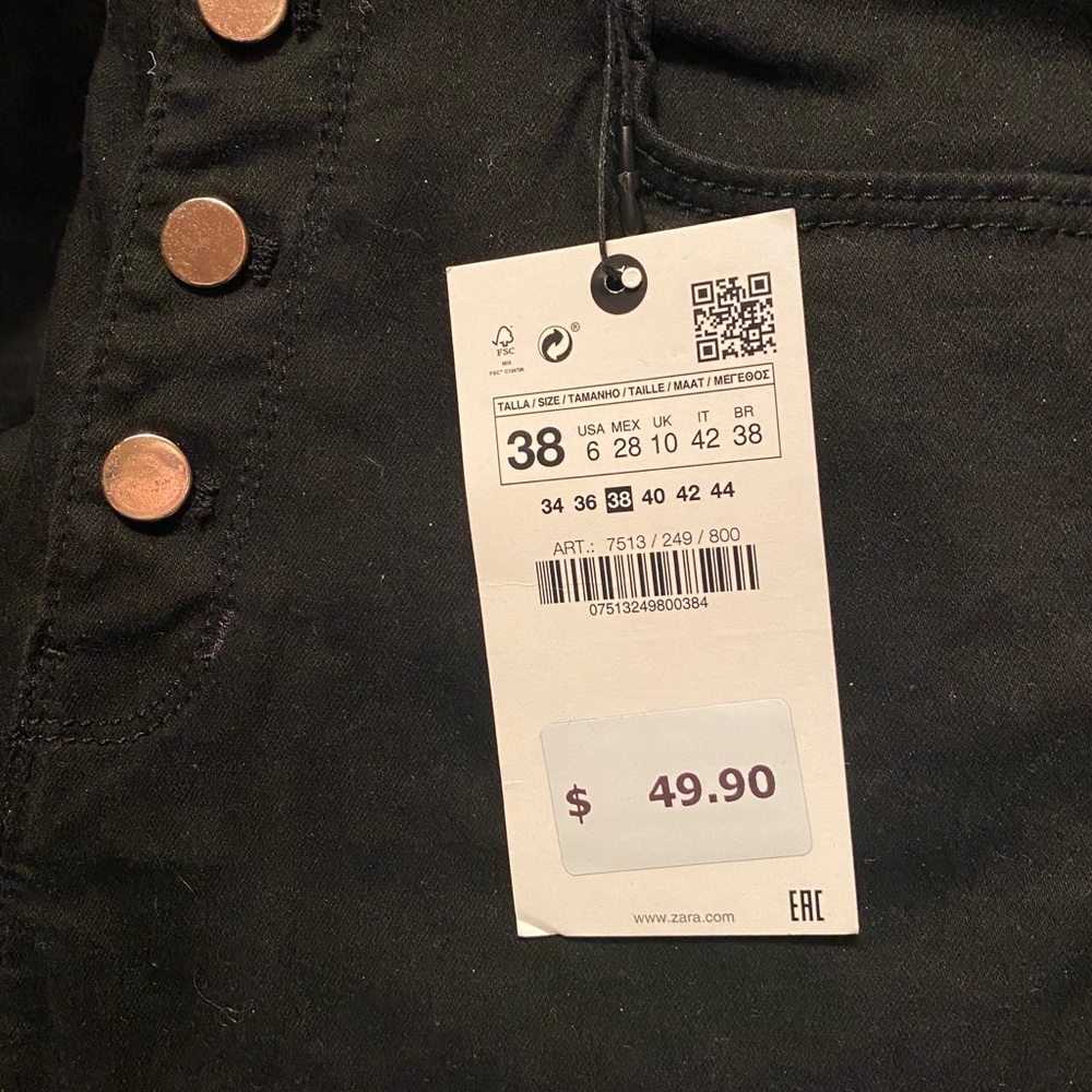 Zara high waisted black skinny jeans - Picture 5 of 5
